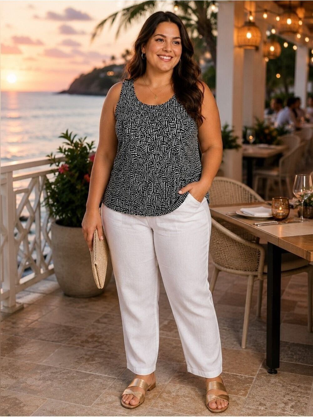 Chico’s Black White Tank Top Size 3 | 16 Plus Size Quiet Luxury Workwear Chic